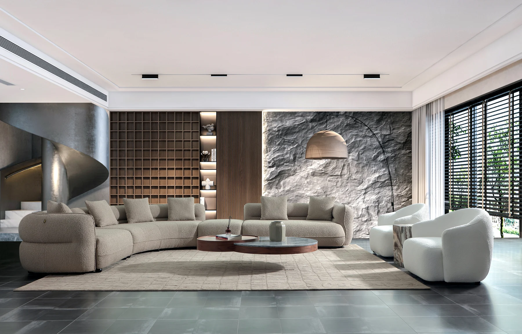 Rounded Corner Modular Sofa