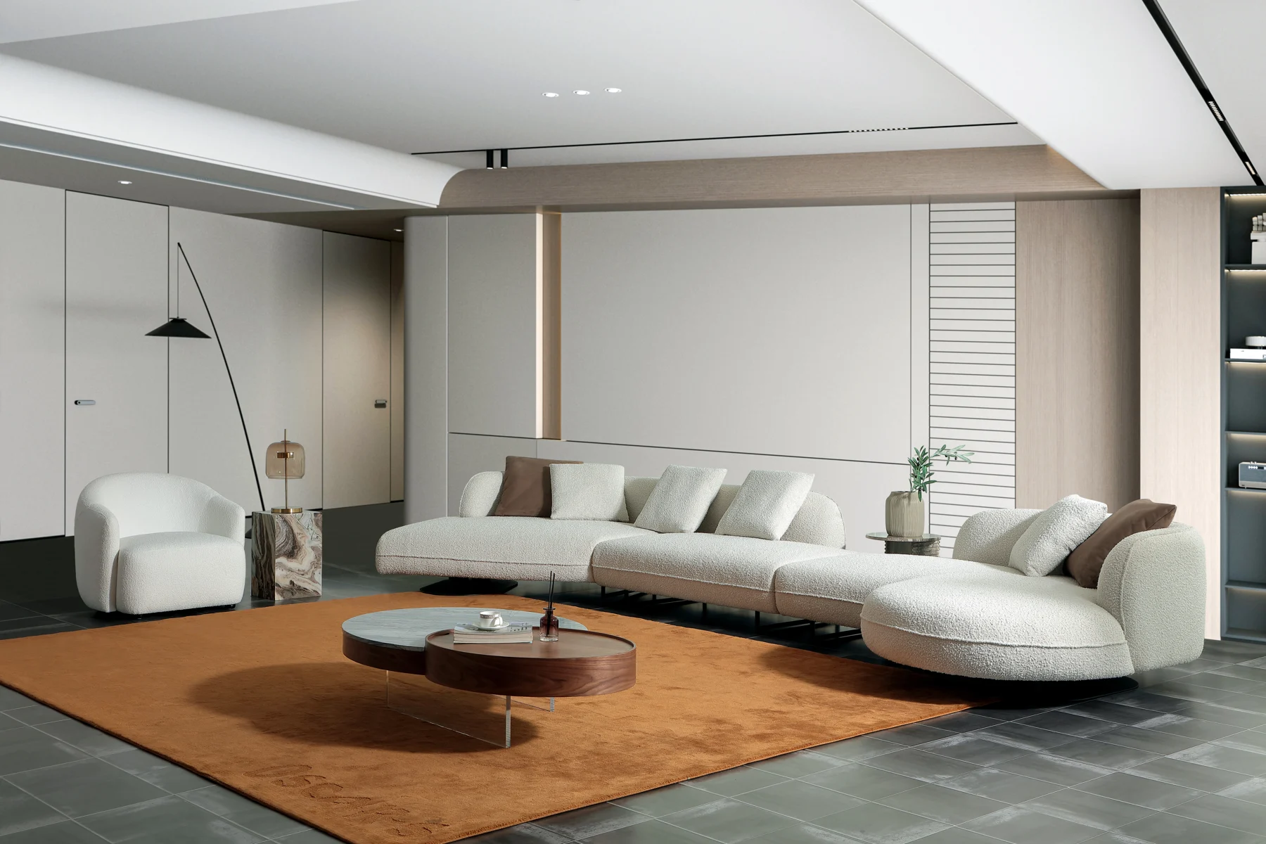 Extended Curve Sofa &middot; 1