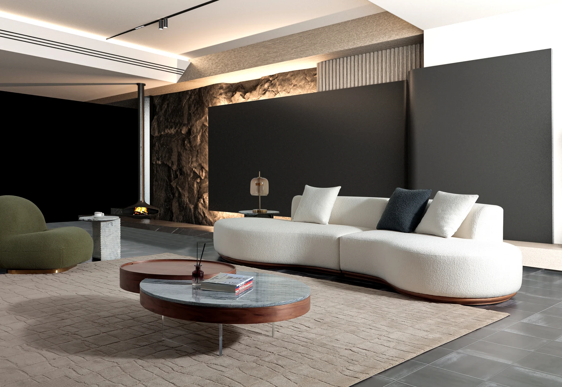 Rounded Straight Sofa &middot; 1