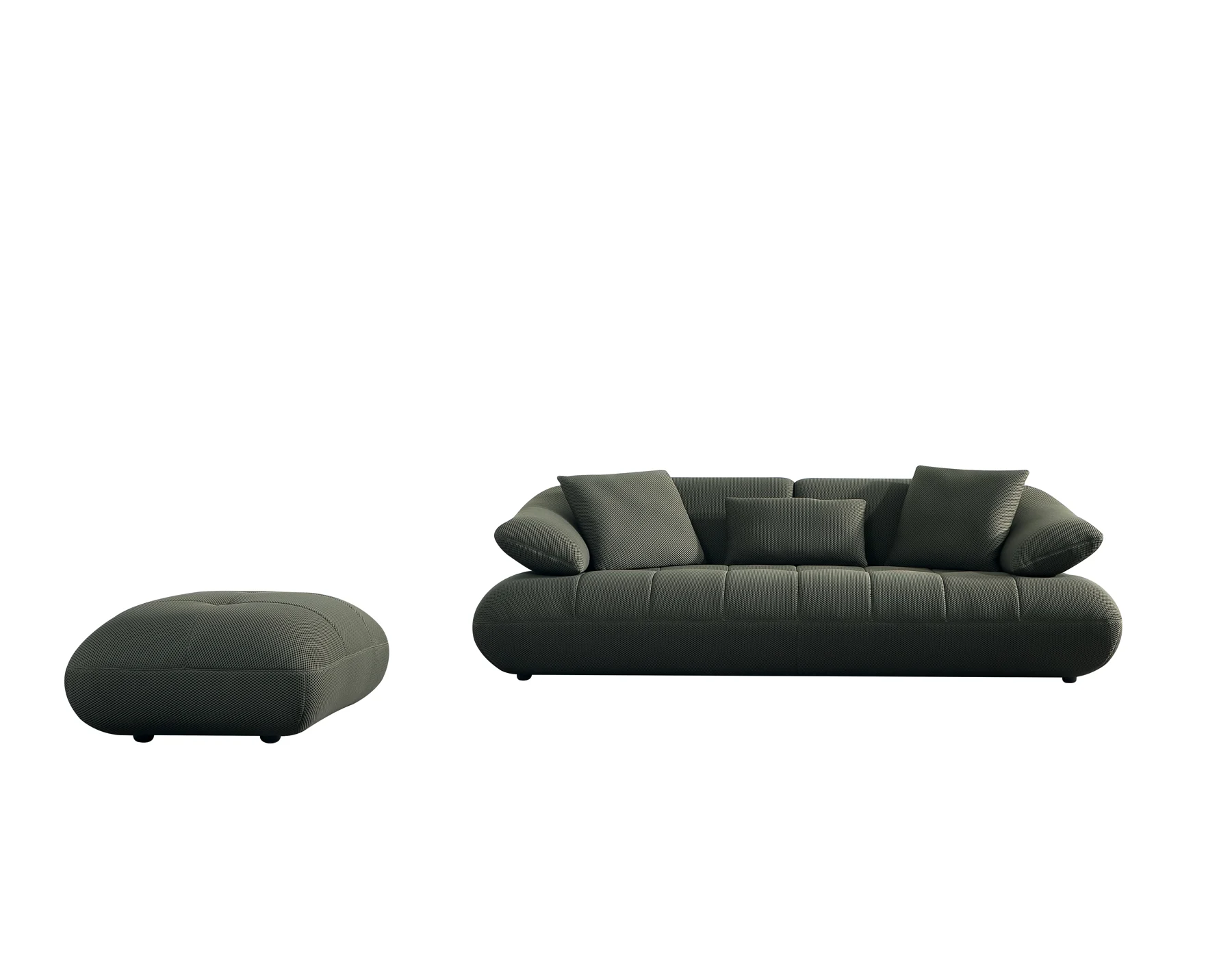 Olive Green Rounded Sofa &middot; 2