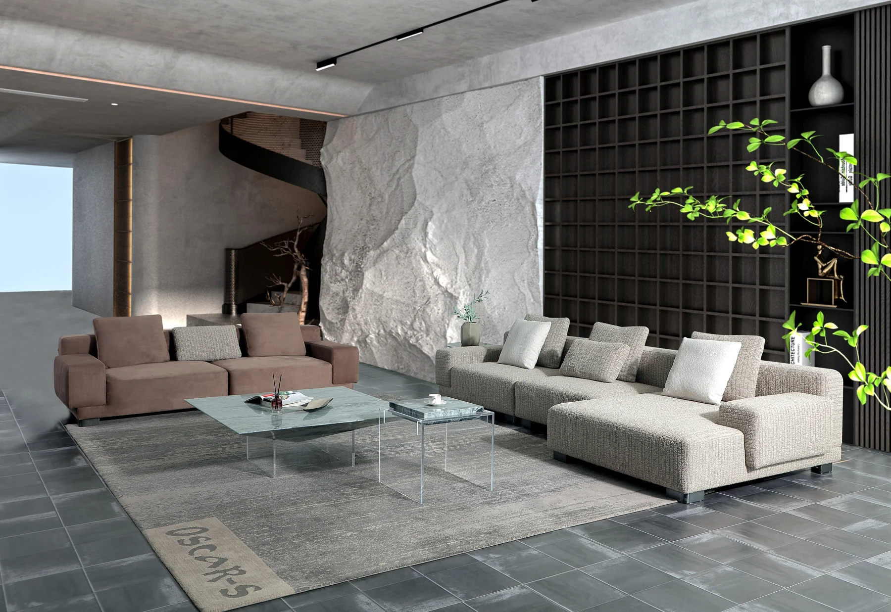 Wide Arm Straight Sofa &middot; 1