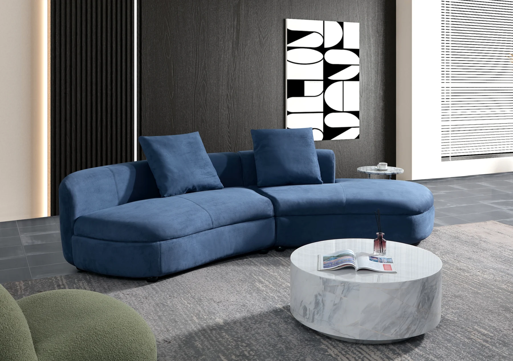 Blue Curve Sofa &middot; 2